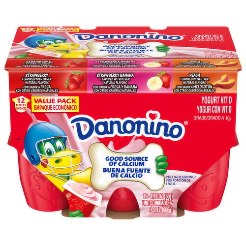 Danonino Strawberry & Strawberry Banana Peach Kids Yogurt Variety Pack