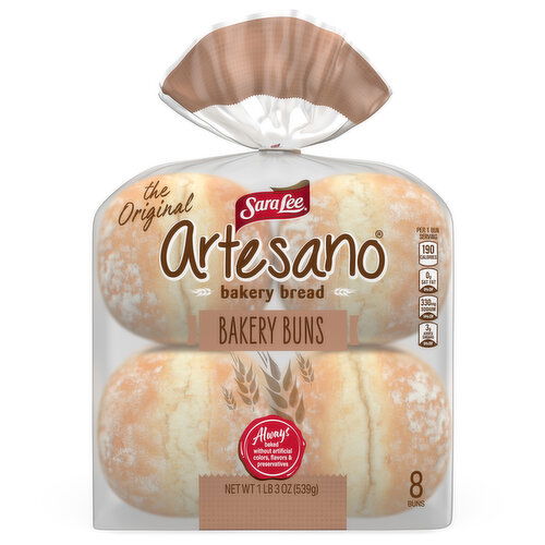 Sara Lee White Bakery Buns, 8 count, 19 oz