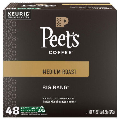 Peet's Coffee Coffee, Medium Roast, Big Bang, K-Cup Pods