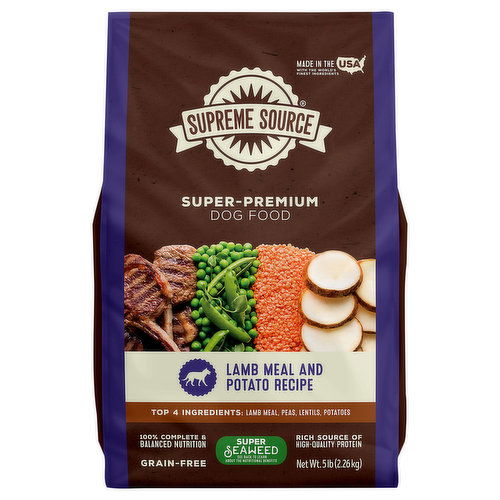 Supreme Source Dog Food, Lamb Meal and Potato Recipe, Grain-Free, Super-Premium