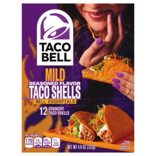 Taco Bell Crunchy Mild Seasoned Flavor Taco Shells