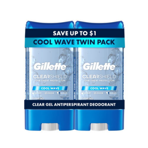 Gillette Clear Gel Antiperspirant and Deodorant for Men Artic Ice Scent Twin Pack Image 1 of 6