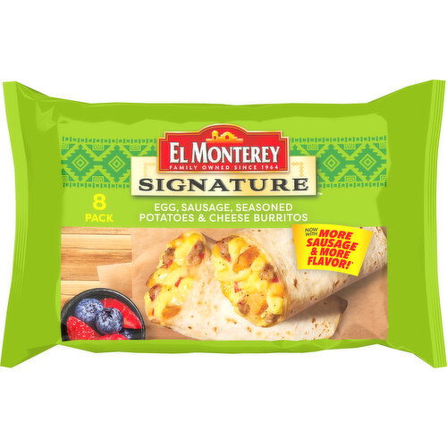 El Monterey EM Sig Egg Saus Chs Pot Bkfst Burritos 8