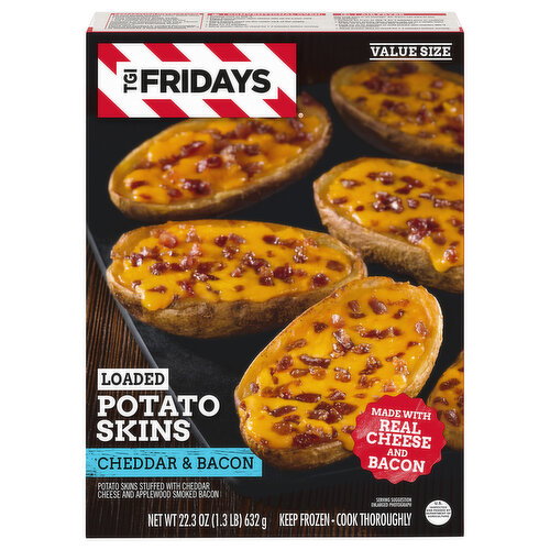 TGI Fridays Potato Skins, Cheddar & Bacon, Loaded, Value Size Image 1 of 6