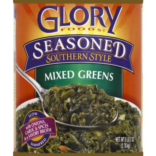 Glory Foods Mixed Greens, Seasoned, Southern Style