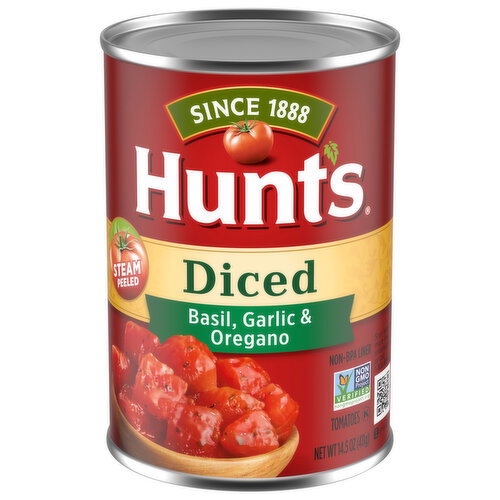Hunt's Diced Basil, Garlic & Oregano Tomatoes Image 1 of 3
