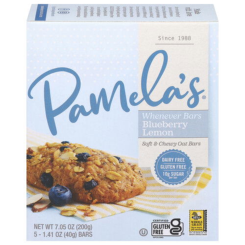 Pamela's Oat Bars, Soft & Chewy, Blueberry Lemon