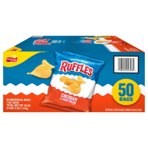 Ruffles Potato Chips, Cheddar & Sour Cream Flavored