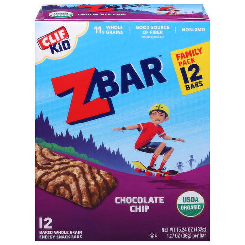 Zbar Energy Snack Bars, Chocolate Chip, Family Pack