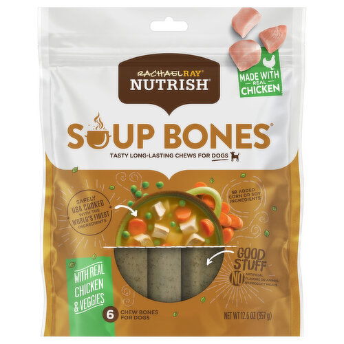 Rachael Ray Nutrish Dog Chews, Bones, with Chicken & Veggie