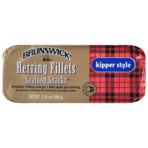 Brunswick Seafood Snacks, Herring Fillets, Kipper Style