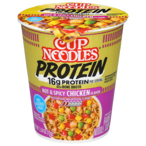 Cup Noodles Protein Hot & Spicy Chicken Flavor Ramen Noodle Soup Image 1 of 6