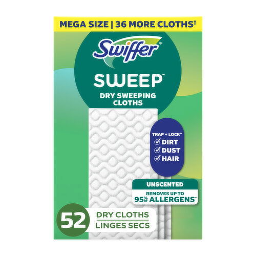 Swiffer Sweep + Mop, Dry Pads Refill, Floor Cleaner, Unscented