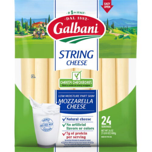 Galbani String Cheese, Mozzarella, Low Moisture Part Skim