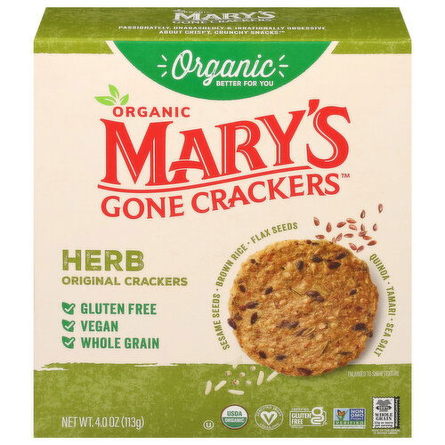 Mary's Gone Crackers Crackers, Organic, Herb, Original