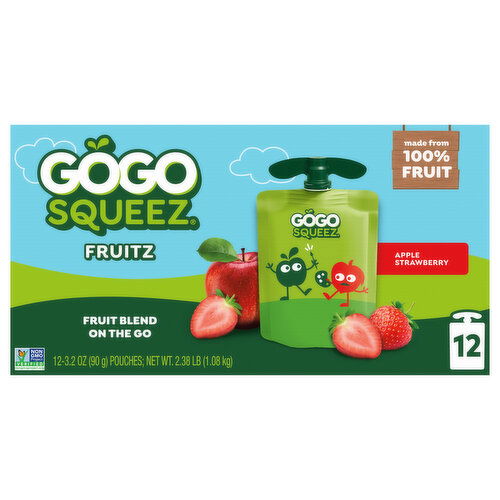 GoGo Squeez Fruitz Apple Strawberry Fruit Blend On The Go