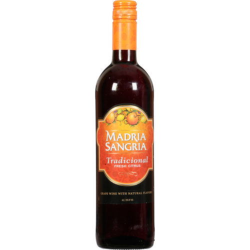 Madria Sangria Grape Wine, Fresh Citrus, Tradicional