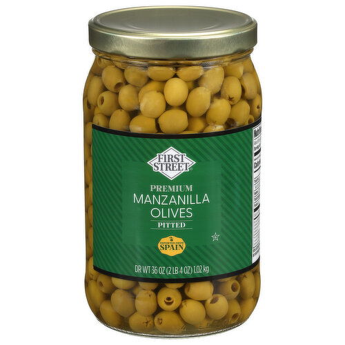 First Street Premium Pitted Manzanilla Olives