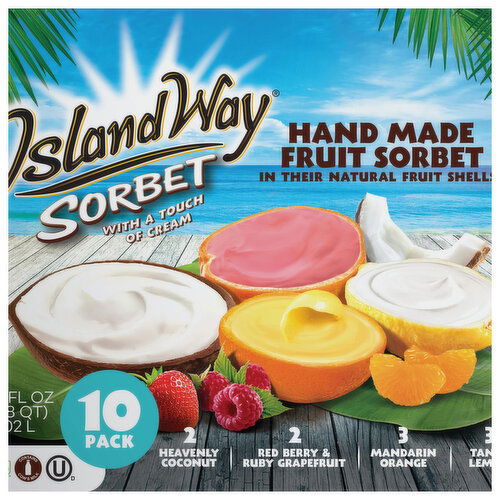 Island Way Sorbet Hand Made Assorted Fruit Sorbet