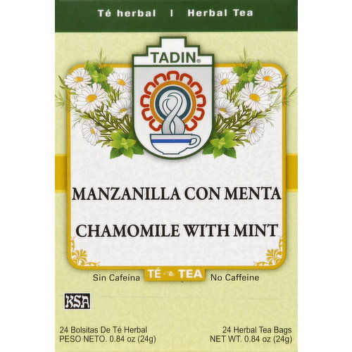 Tadin Herbal Tea, Chamomile with Mint