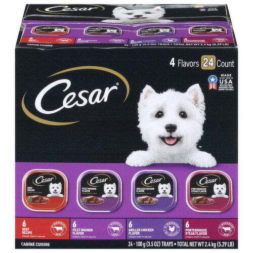 Cesar Canine Cuisine, 4 Flavors, Classic Loaf in Sauce