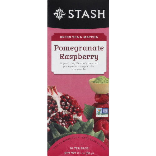 Stash Green Tea & Matcha, Pomegranate Raspberry, Tea Bags