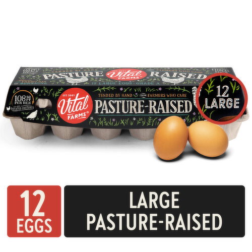 Vital Farms Pasture-Raised Large Grade A Eggs, 12 count Image 1 of 11