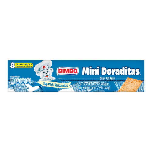 Bimbo Sugar Crispy Puff Pastry, 8 triple packs,  12.72 oz