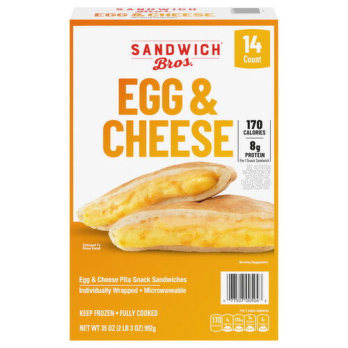 Sandwich Bros. Egg & Cheese Pita Snack Sandwiches