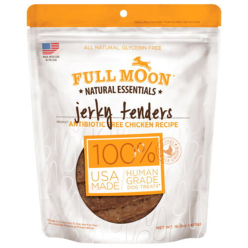 Full Moon Dog Treats, Jerky Tenders, Chicken Recipe, Antibiotic Free Image 1 of 3