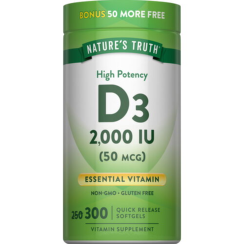 Nature's Truth Vit D3 2,000 IU (50 mcg) 250+50 SG