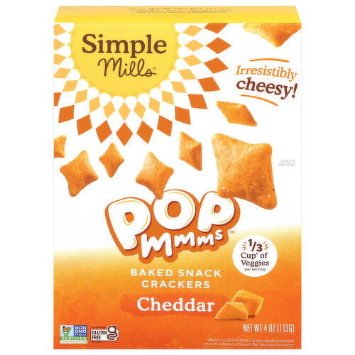 Simple Mills Snack Crackers, Baked, Cheddar