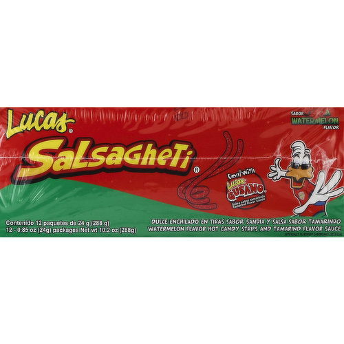 Lucas Candy Strips, Watermelon Flavor