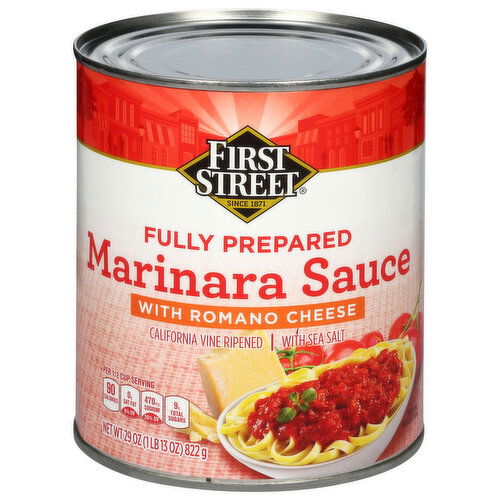 First Street Fully Prepared Marinara Sauce with Romano Cheese