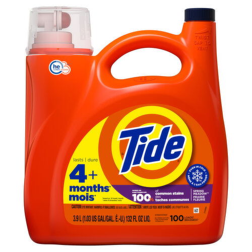 Tide Tide Liquid Detergent, Spring Meadow 100 lds, 132 fl oz