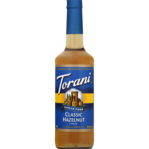 Torani Syrup, Sugar Free, Classic Hazelnut