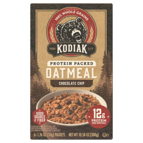 Kodiak Oatmeal, Protein Packed, Chocolate Chip