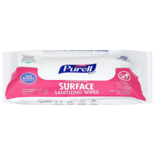 Purell Surface Sanitizing Wipes 7.4x9in Flowpack Image 1 of 5