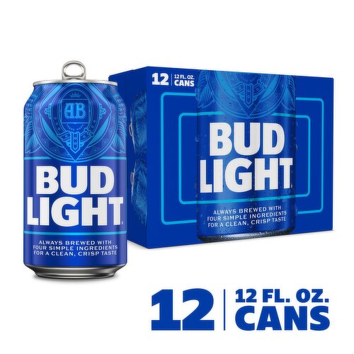 Bud Light Beer, 12 Pack Beer, 12 FL OZ Cans, 4.2% ABV