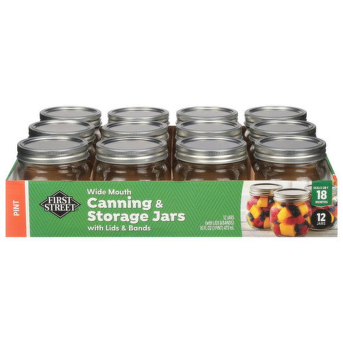 First Street Canning & Storage Jars, Wide Mouth