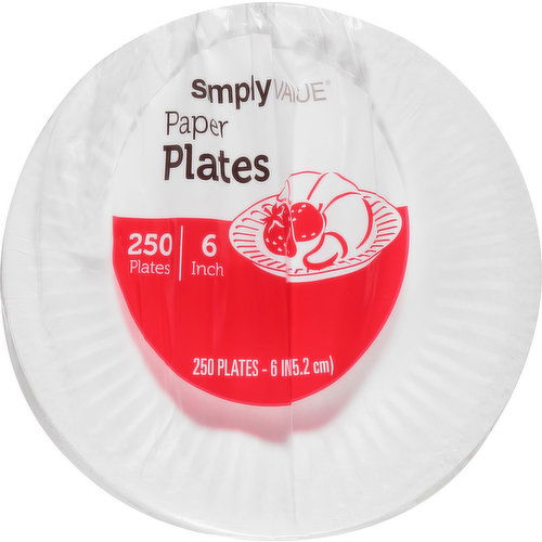 Simply Value Paper Plates, 6 Inch