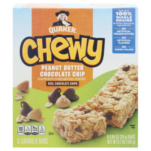 Quaker Granola Bars, Chewy, Peanut Butter Chocolate Chip