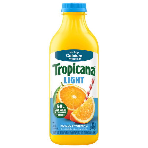 Tropicana No Pulp Light Orange Juice Beverage