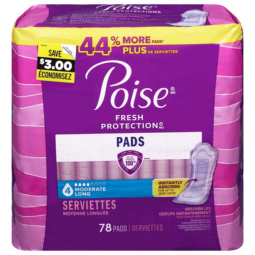 Poise 4 Moderate Long Pads