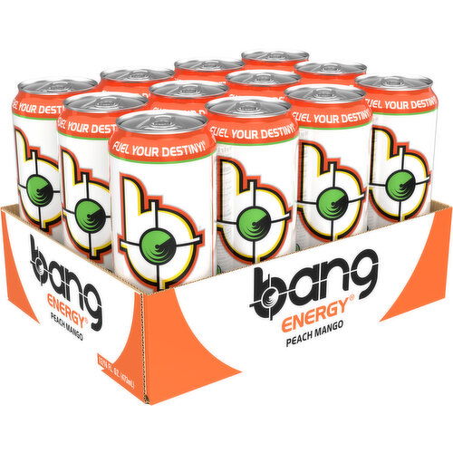 Bang Bang Energy Peach Mango 12 Pack - 16 Fl Oz