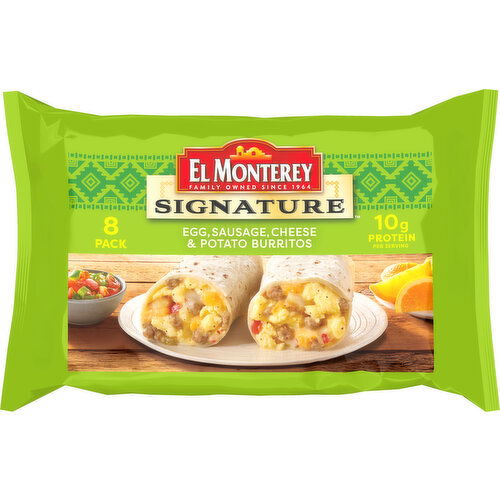 El Monterey EM Sig Egg Saus Chs Pot Bkfst Burritos 8