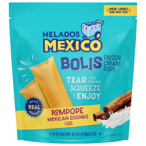 Helados Mexico Frozen Cream Pops, Rompope Mexican Eggnog Flavor
