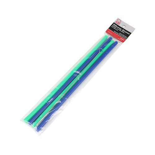 Chef Craft Silicone Straws With Cleaning Brush