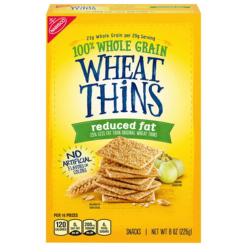 Wheat Thins Snacks, Reduced Fat, 100% Whole Grain