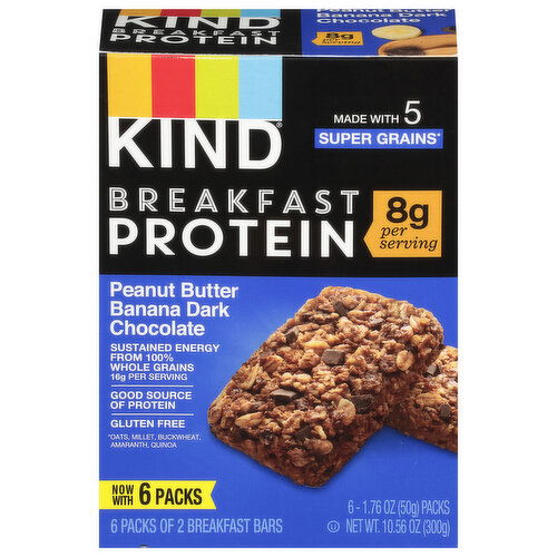 Kind Protein Bars, Breakfast, Peanut Butter Banana Dark Chocolate